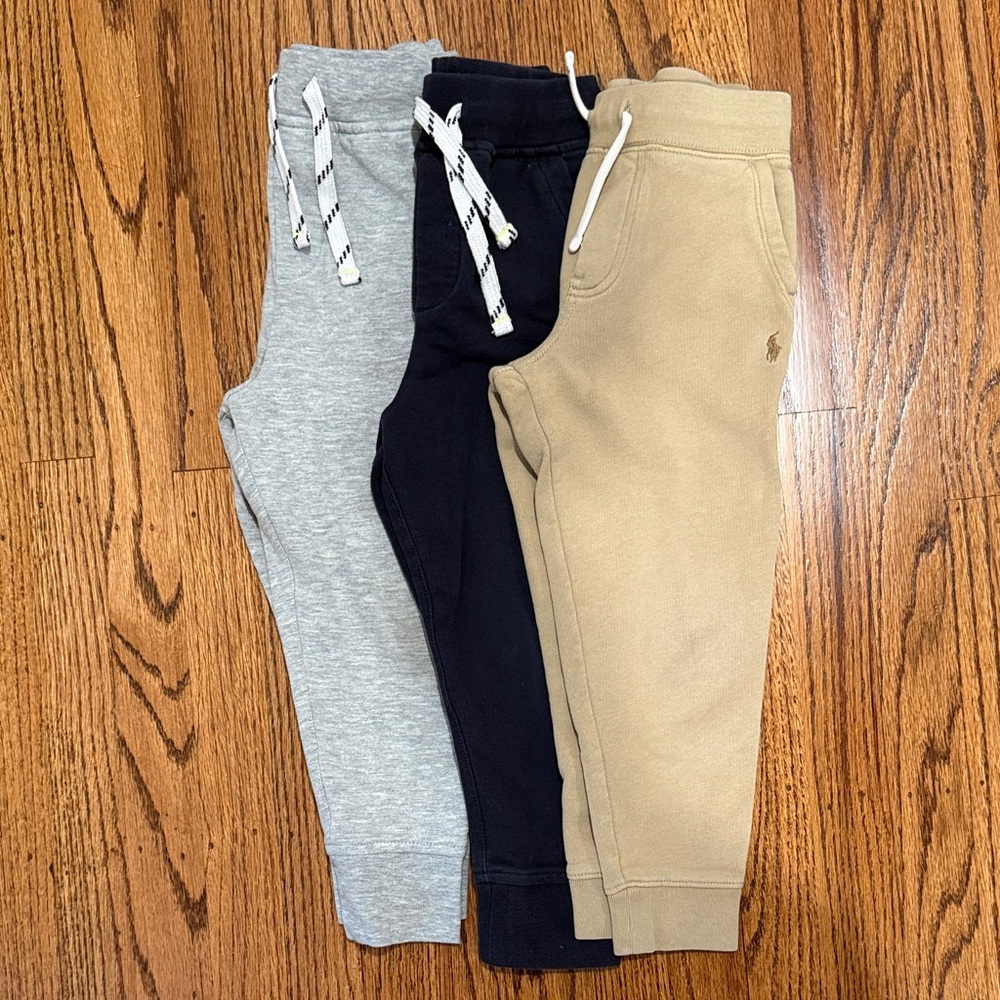 Toddler Boy Jogger Pants Set - Gray, Navy, and Tan (4-5) Crewcuts & Polo